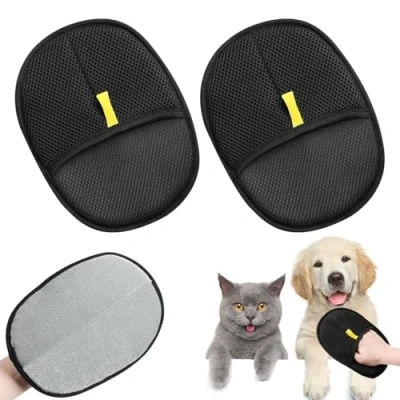 Abbildung von STFYUG Fellmagnet Handschuhe, Tierhaarentferner Handschuh für Katzen &amp; Hunde, Fell Magnet Handschuh, Doppelseitige Fellpflegehandschuhe, Wiederverwendbar Zur Fellpflege Im Alltag