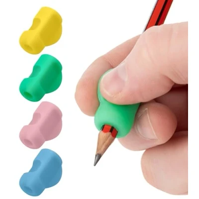 Abbildung von 4 Stück Stiftehalter Kinder Lernhilfe Griff Schreiben Lernstift Bleistift Griffe Stifthalter Schreibhilfe Haltung Kind (Mehrfarbig)