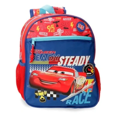Abbildung von Joumma Disney Cars Lets Race Schulrucksack, aus Polyester, Taschen und Fächer, breite verstellbare Träger., rot, Tagesrucksa
