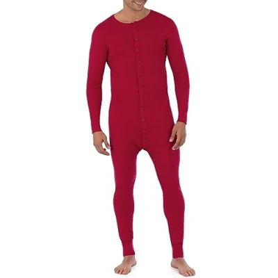 Abbildung von Fruit of the Loom Herren Hochwertiger Thermo Anzug Pyjamaunterteil, Rot/Ausflug, einfarbig (Getaway Solids), Large