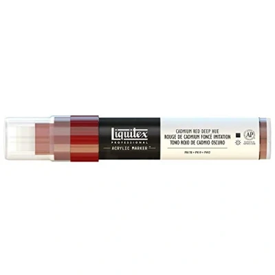 Abbildung von Liquitex 4610311 Professional Paint Acrylfarben Marker, Künstlerpigmente zum Zeichen, Malen auf Papier, Leinwand, Textilien, breite Spitze, Strichstärke 8 15 mm Kadmium Rot dunkel Imit.
