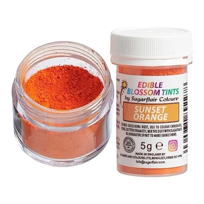 Abbildung von Sugarflair Blossom Tint Dust Lebensmittelfarbe Pulver Sunset Lebensmittel Farbe für Kuchenoberflächen, Zuckerpaste, Zuckerguss, Schokolade, Buttercreme, Macarons und mehr 5g