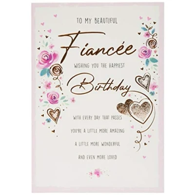 Abbildung von Piccadilly Greetings Traditionelle Geburtstagskarte für Verlobte, 22,9 x 15,2 cm