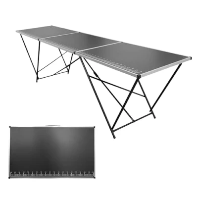 Abbildung von Lemodo Tapeziertisch klappbar Stabiler Arbeitstisch Mehrzwecktisch mit Messskala Flohmarkttisch 300 x 60 cm Multifunktionstisch bis 30,0 kg belastbar