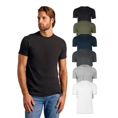 Abbildung von True Classic Herren T Shirt mit Rundhalsausschnitt und kurzen Ärmeln, 6er Pack Staple, L