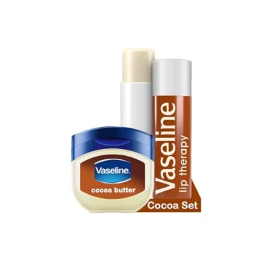 Abbildung von Vaseline Lip Therapy Cocoa Pflegender Lippenbalsam und Pflegestift Set für optimale Feuchtigkeit (Cocoa Set)