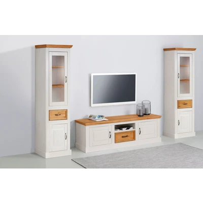 Abbildung von Home affaire Wohnwand &quot;Selma&quot;, (Set, 3 St.), 2 Vitrinen und 1 Lowboard, aus massivem Kiefernholz