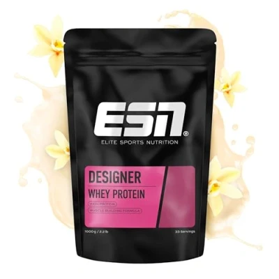 Abbildung von ESN Designer Whey Protein Pulver, Vanilla Ice Cream, 1 kg, bis zu 23 g pro Portion made in Germany