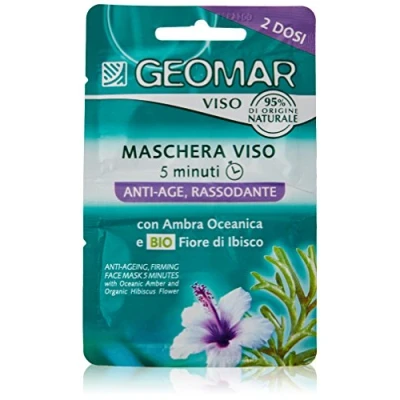 Abbildung von GEOMAR Straffende Anti Aging Gesichtsmaske, 5 Minuten, 95% Natürlichen Ursprungs, Dermatologisch Getestet, Made in Italy, 7,5 ml x 2
