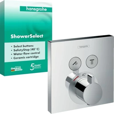 Abbildung von hansgrohe Brausethermostat &quot;ShowerSelect&quot;, Unterputz für 2 Funktionen