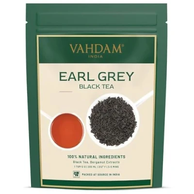 Abbildung von VAHDAM, Earl Grey Schwarzer Tee (340g) Loser Blätter Schwarztee Zitronig &amp; Köstlich 100% Natürliche Gemischt Mit Starken Bergamotte Extrakten Aufbrühen Heißen/Eistee
