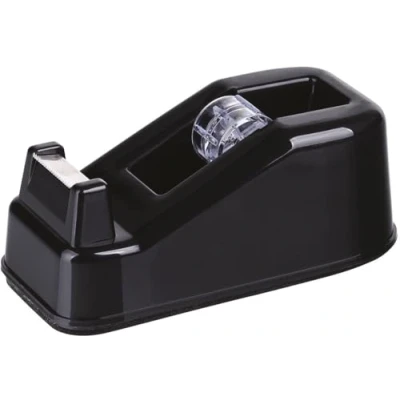 Abbildung von OFFICER Products 18228511 05 Klebeband Abroller/1 Stück/Stabiler Gewichteter Tischspender Klassischer Tischabroller in Schwarz/mit Antirutschunterlage
