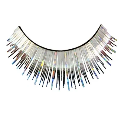 Abbildung von Eulenspiegel 000212 Künstliche Wimpern, Silber, holografisch, 1 ml Spezial Wimpernkleber, Anleitung, für Karneval, Mottoparty