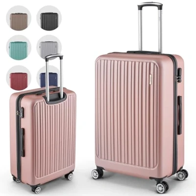 Abbildung von Easy Move ABS Hartschalenkoffer [ERGONOMISCH &amp; SICHER] Großer Trolley Koffer mit 360 Rädern, Zahlen Schloss reisekoffer groß, hartschalenkoffer, Luggage (Rose Gold, 74cm) *