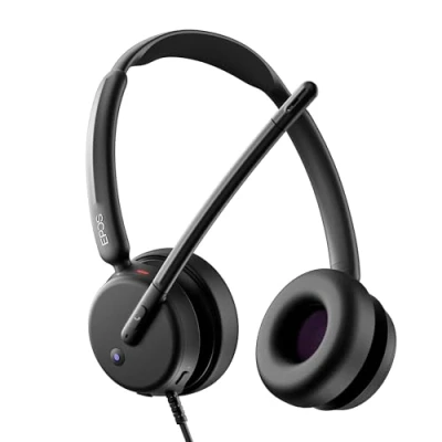 Abbildung von EPOS Impact 460T Doppelseitiges On Ear Headset mit Mikrofon Dual, Geräuschfilterung, USB C/USB A Anschluss, Microsoft Teams, Home Office, Plug and Play, Zoom, UC Kompatibilität Schwarz
