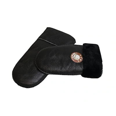 Abbildung von Reissner Lammfelle warme Merino Lammfell Fäustlinge Faust Handschuhe mit nappiertem Leder für Damen und Herren HDS FAUST2 NAP BEI XXL beige (Handumfang 26cm)