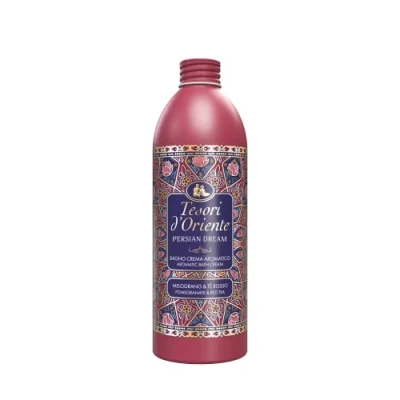 Abbildung von Tesori d&#039;Oriente Cremebad Persian Dream, Schaumbad mit Noten von Granatapfel und rotem Tee, antioxidative Wirkung, reinigt pflegt die Haut tief, 500 ml