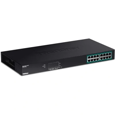Abbildung von TRENDnet TPE TG160G 16 Port Gigabit PoE + Switch, x Ports, 246 W Leistungsbudget, 32 Gbit / s Switching Kapazität, Desktop Ethernet Netzwerk Metall