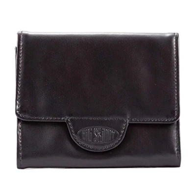 Abbildung von Big Damen Trixie Skinny Leder Tri Fold Slim Wallet, hält bis zu 30 Karten, Damen, schwarz
