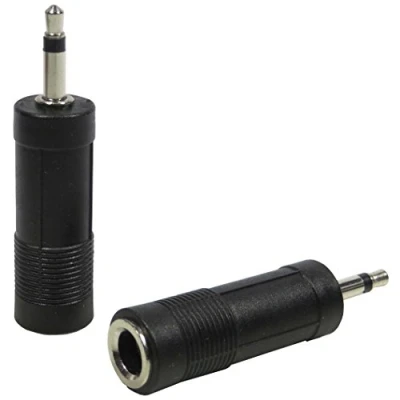 Abbildung von keepdrum ADA072 Klinken Adapter Mono 6,35mm Buchse zu 3,5mm Miniklinke Stecker 2 STÜCK