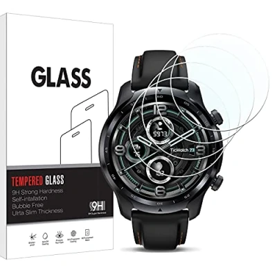 Abbildung von KELOLIN [4 Stück] für Ticwatch Pro 3 Panzer Schutz Glas Bildschirm Schutzfolie 9H Härte,Kratzfest, Blendfrei, Anti Fingerprint HD Displayschutzfolie kompatibel mit