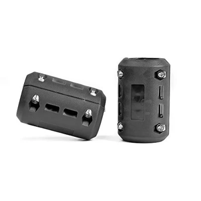 Abbildung von Motorrad Schutzblock, Universal 22mm 25mm 28mm Stoßstangen Blöcke, Motorschutz Stoßstange Schutz Dekorative Block, Rot (Schwarz)