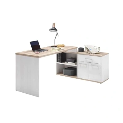 Abbildung von BEGA OFFICE Eckschreibtisch &quot;Romance&quot;, im Landhaustil, mit Sideboard, 140x130 cm