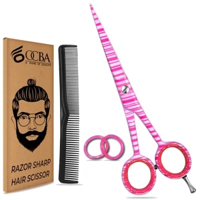 Abbildung von Friseurschere OCBA Professionelles 6&#039; Haarschneideschere &amp; Haarschere Perfektes Design für Friseure Salons Männer und Frauen (6 Zoll Rosa)