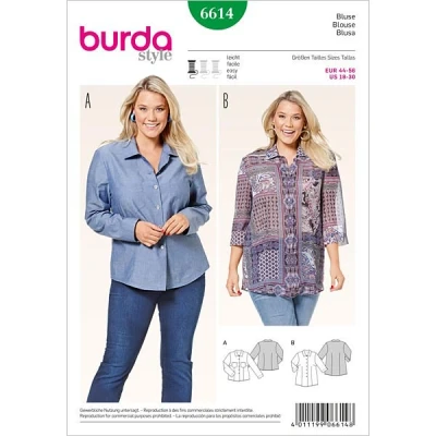 Abbildung von Burda b6614 Schnittmuster Bluse, Papier, 19 x 13 1 cm, Weiß