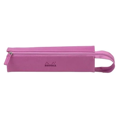 Abbildung von Rhodia 319021C Schlampermäppchen Rhodiarama, rechteckig 23x5x5 cm, flache Öffnung, langer Reißverschluss, praktisch und elegant aus Kunstleder lila, 1 Stück