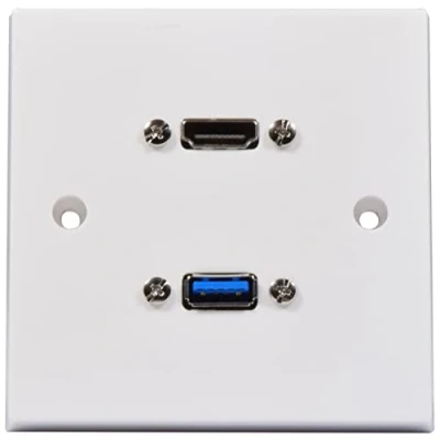 Abbildung von AV:Link Multimedia Wandplatte mit 8K HDMI und USB 3.0 Buchsen