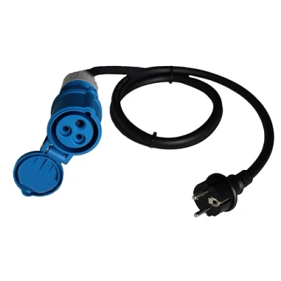 Abbildung von as Schwabe Camping CEE Adapterleitung 1,5 m H07RN F 3G2,5 mit Kupplung Klappdeckel &amp; Schutzkontaktstecker 230V, 16A für und Outdoor Einsatz IP44 Schwarz, 60486
