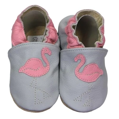 Abbildung von HOBEA Germany Krabbelschuhe für Jungs und Mädchen in verschiedenen Designs (22/23 EU, Flamingo)