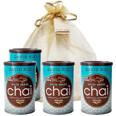 Abbildung von GUSTONE. David Rio Geschenkset White Shark Tea 4 x 398g Dosen Chai Latte
