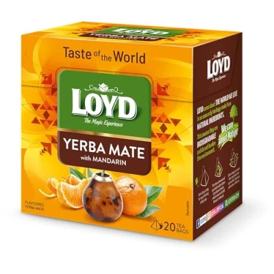 Abbildung von LOYD® Yerba Mate mit Mandarine 20 Teebeutel 34g Kräutertee Glutenfrei Laktosefrei Reich an Vitaminen und Antioxidantien l Aufbrühen Express Tee