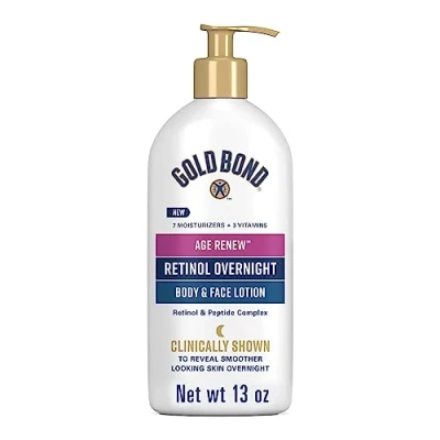 Abbildung von Gold Bond Age Renew Retinol Overnight Body &amp; Face Lotion, With Peptide Complex, 13 oz.