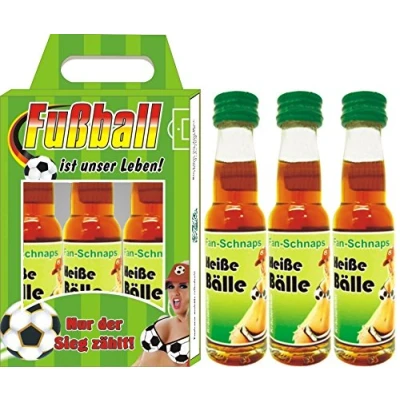 Abbildung von 3er Kräuterlikörbox Kräuterlikör Box 3 x 0,02 L 32% vol. für Männer Männergeschenk Hobby zum Geburtstag Fußball Heiße Bälle (Fußball ist unser Leben 60212)