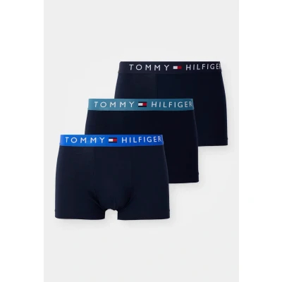 Abbildung von Tommy Hilfiger Herren 3er Pack Boxershorts Trunks mit Logobund, Mehrfarbig (D Sky/Fmy Ocn/Nob Blu), L