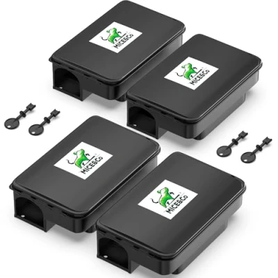 Abbildung von Mice&amp;Co Profi Rattenfalle Ratten und Mausefallen Köderstation für Mäuse Giftköderbox Köderbox gegen Pack 4 Einheiten
