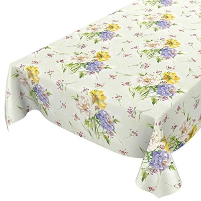 Abbildung von Wachstuchtischdecke abwaschbar Garten Tischdecke Wachstuch Rund Oval Eckig Indoor Outdoor Blumen Muster 260x140cm