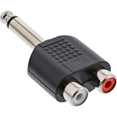 Abbildung von InLine 99339 Audio Adapter, 6,3mm Klinke Stecker an 2x Cinch Buchse, Mono