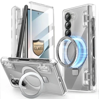 Abbildung von i Blason Cosmo für Samsung Galaxy Z Fold 6 Hülle mit Stifthalter, Stoßfest Handyhülle Bumper Case Schlank Schutzhülle Cover (Durchsichtig)