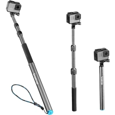 Abbildung von Smatree Abnehmbare ausziehbare Schwimmstange aus Kohlefaser Kompatibel mit GoPro MAX/GoPro Hero Fusion 13/12/11/10/9/8/7/6/5/4/3+/ 3 / Session/GoPro 2018 DJI OSMO Action 3/AKASO/Insta 360