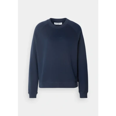 Abbildung von Marc O&#039;Polo Denim Raglan Longsleeve Slits AT Sideseam Print Sweatshirt, Damen, Größe: XXL, Navy teal