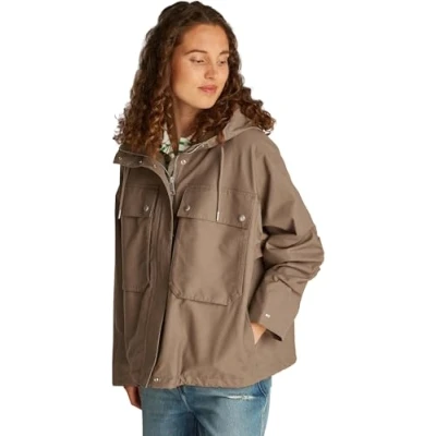 Abbildung von Tommy Hilfiger Parka &quot;COTTON NYLON SHORT PARKA&quot;, mit Kapuze, im lässigen Look