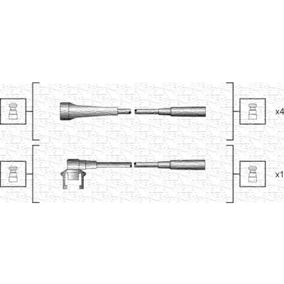 Abbildung von MAGNETI MARELLI 941318111145 Zündkabelsatz VOLVO: 340 360 Schrägheck, RENAULT: 11 Schrägheck