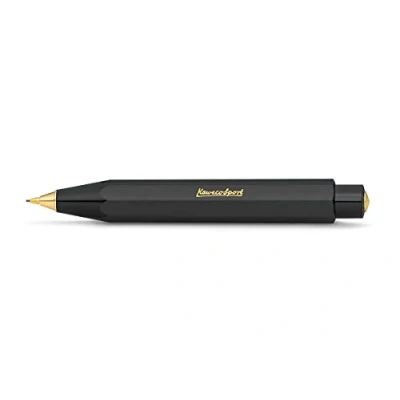 Abbildung von Kaweco CLASSIC SPORT Druckbleistift Black 0.7 mm HB I Mechanischer Bleistift aus hochwertigem Kunststoff in Klassischem Design Druck nachfüllbar Schwarz Druckminenbleistift 10,5 cm