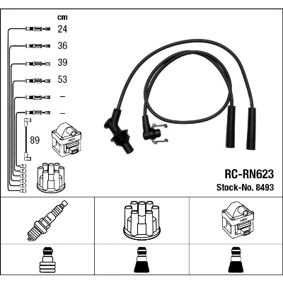 Abbildung von NGK 8493 Zündkabelsatz 5 RENAULT: LAGUNA 1