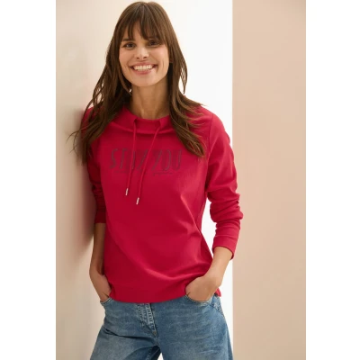 Abbildung von Cecil MIT Wording Langarmshirt, Damen, Größe: Large, Rot