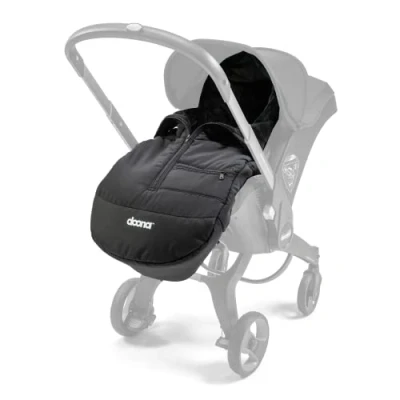 Abbildung von Doona Fußsack passend für die meisten Autositze, Kinderwagen und Buggys inkl. gefütterte Decke wetterbeständig &amp; maschinenwaschbar schwarz